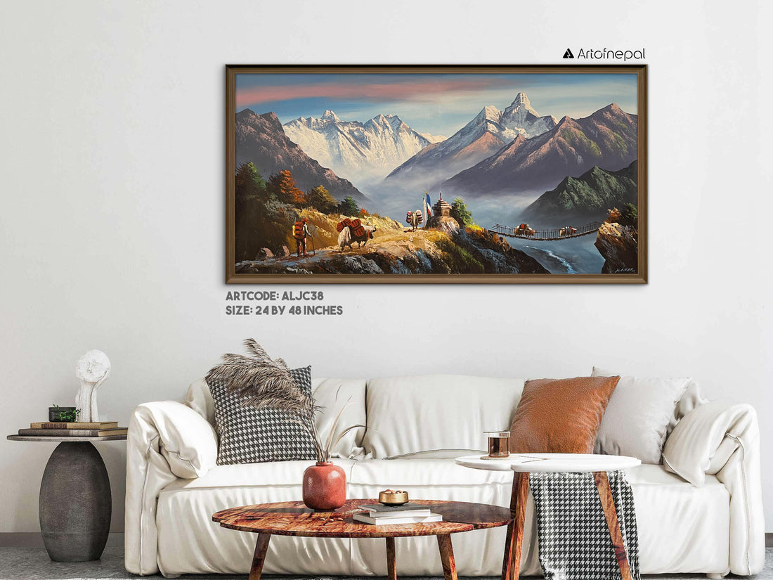 ALJC38 - View of Mt.Everest, Ama Dablam and Yaks