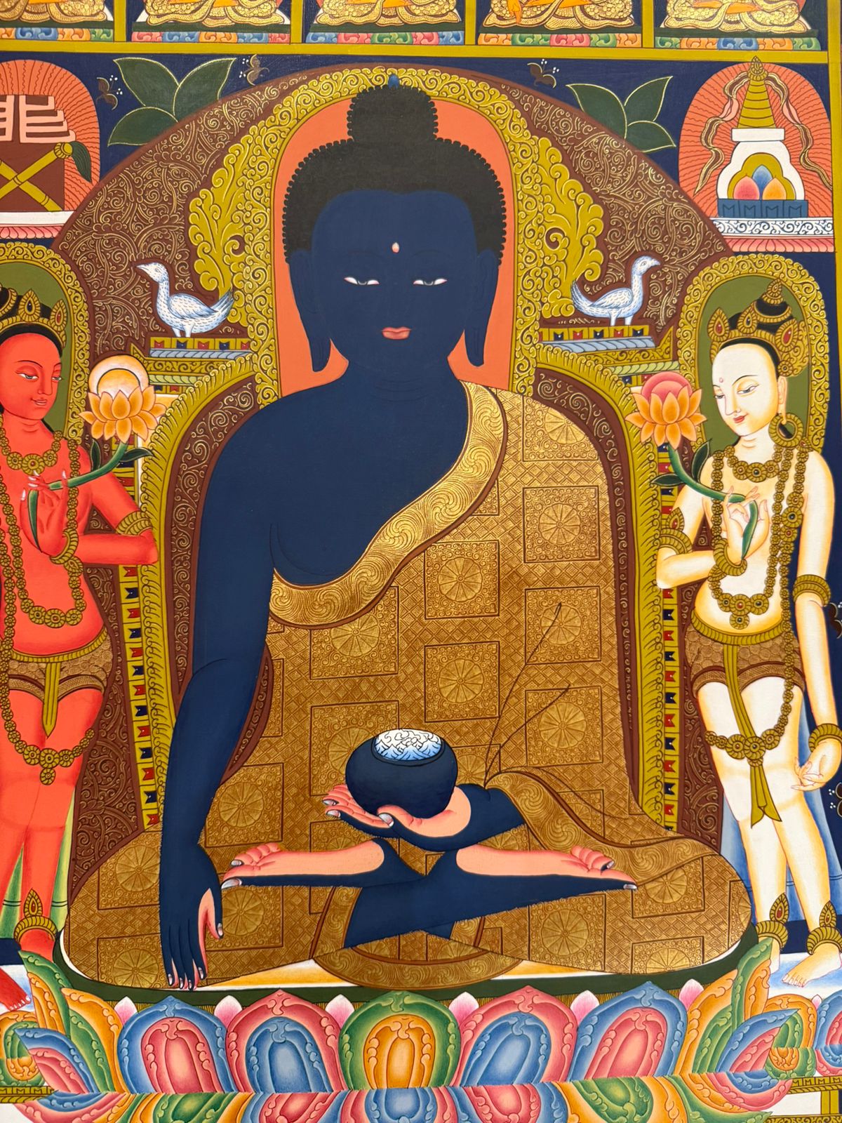 Newari Medicine Buddha Thangka - Artofnepal