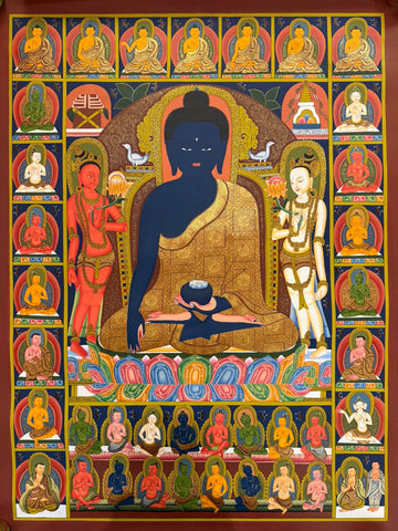 Newari Medicine Buddha Thangka - Artofnepal