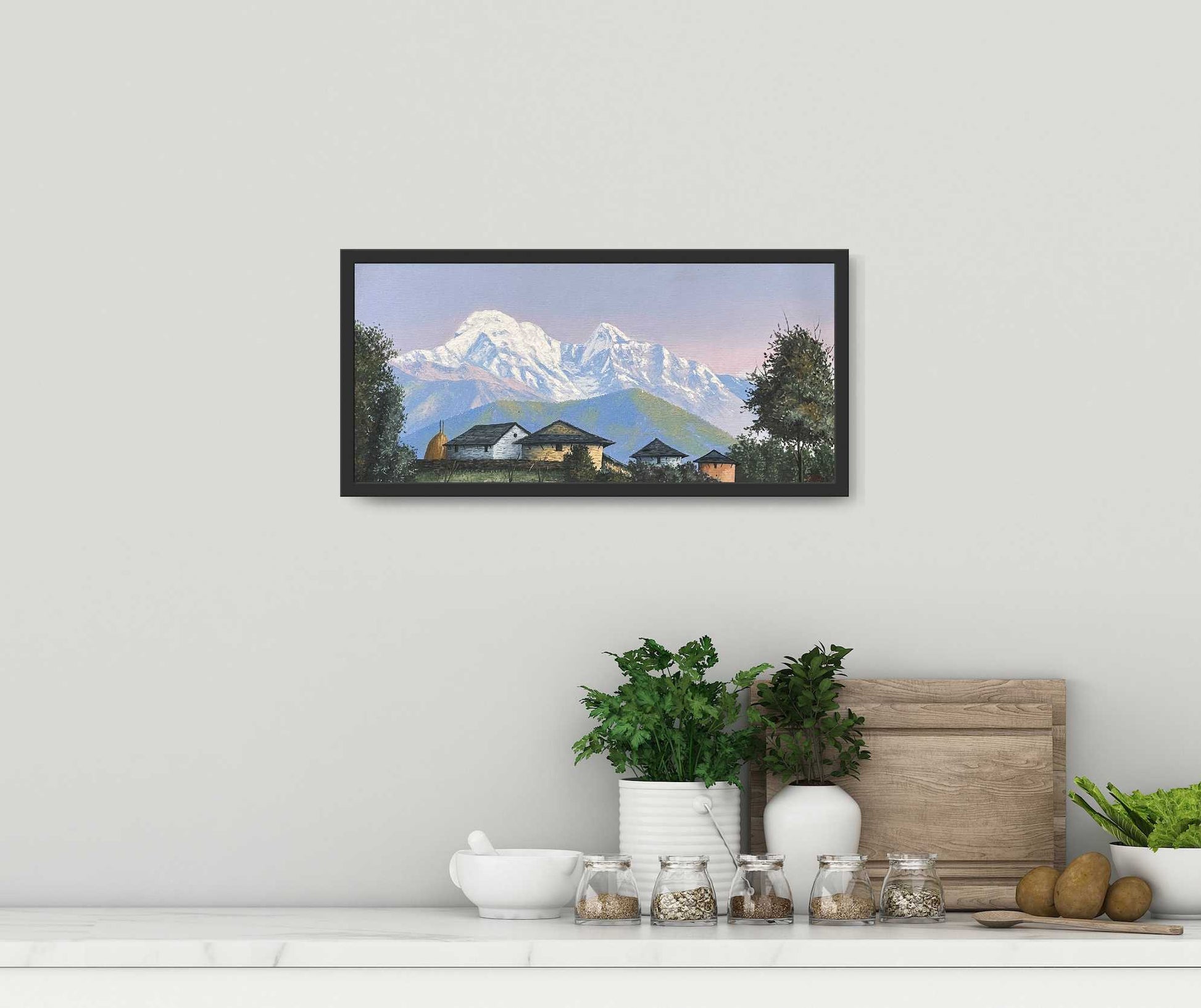 OLJT08 - Scenery of Mt.Annapurna and Nepali house - Artofnepal