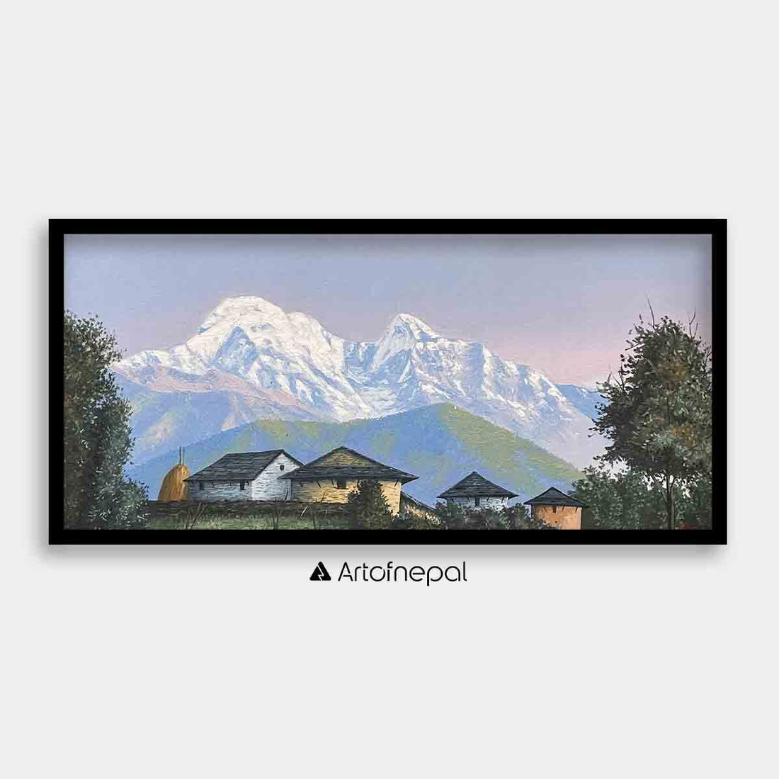 OLJT08 - Scenery of Mt.Annapurna and Nepali house - Artofnepal