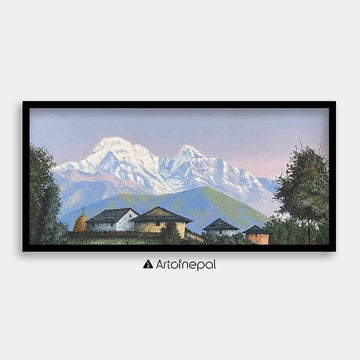 OLJT08 - Scenery of Mt.Annapurna and Nepali house - Artofnepal