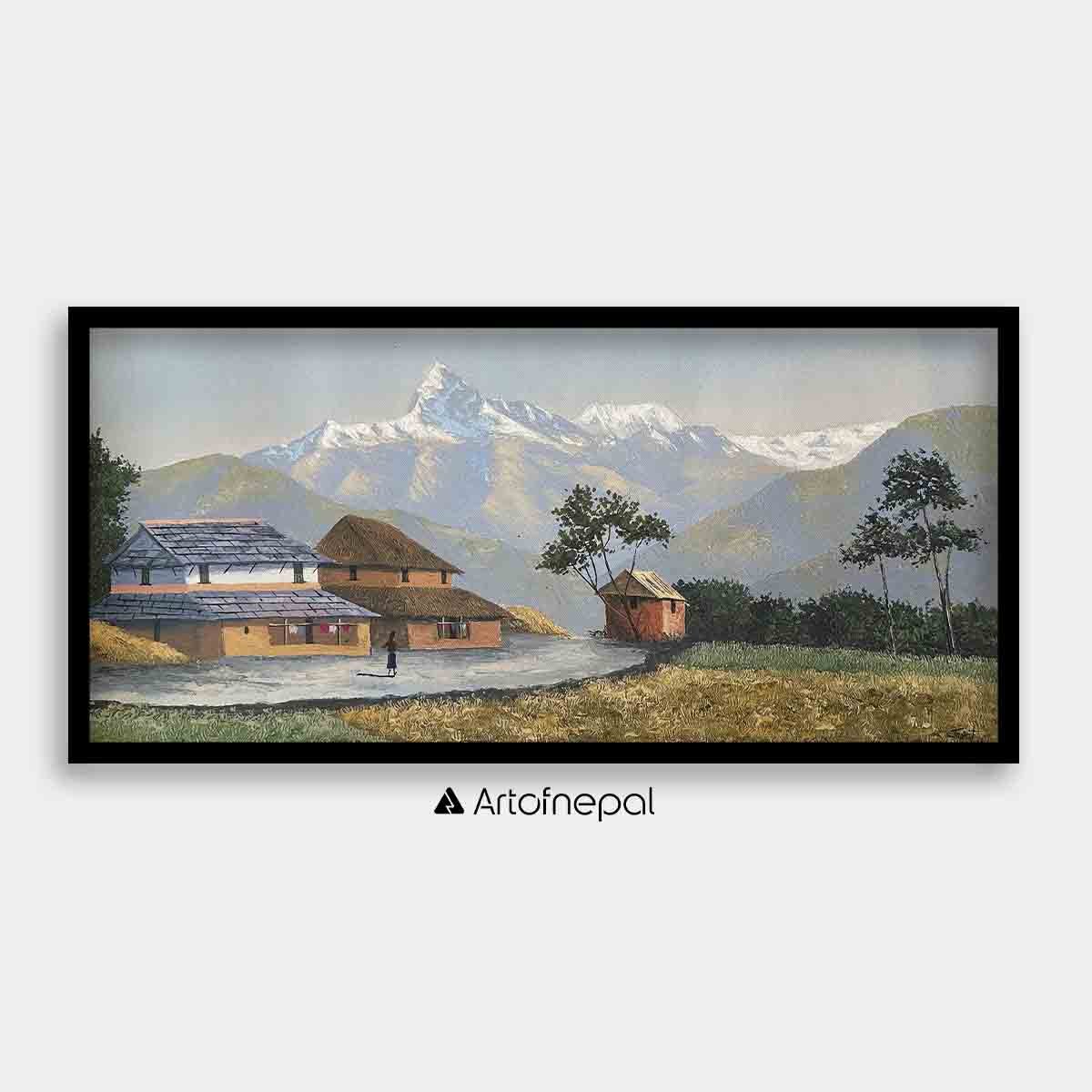 OLJT13 - Annapurna range seen from Village - Artofnepal