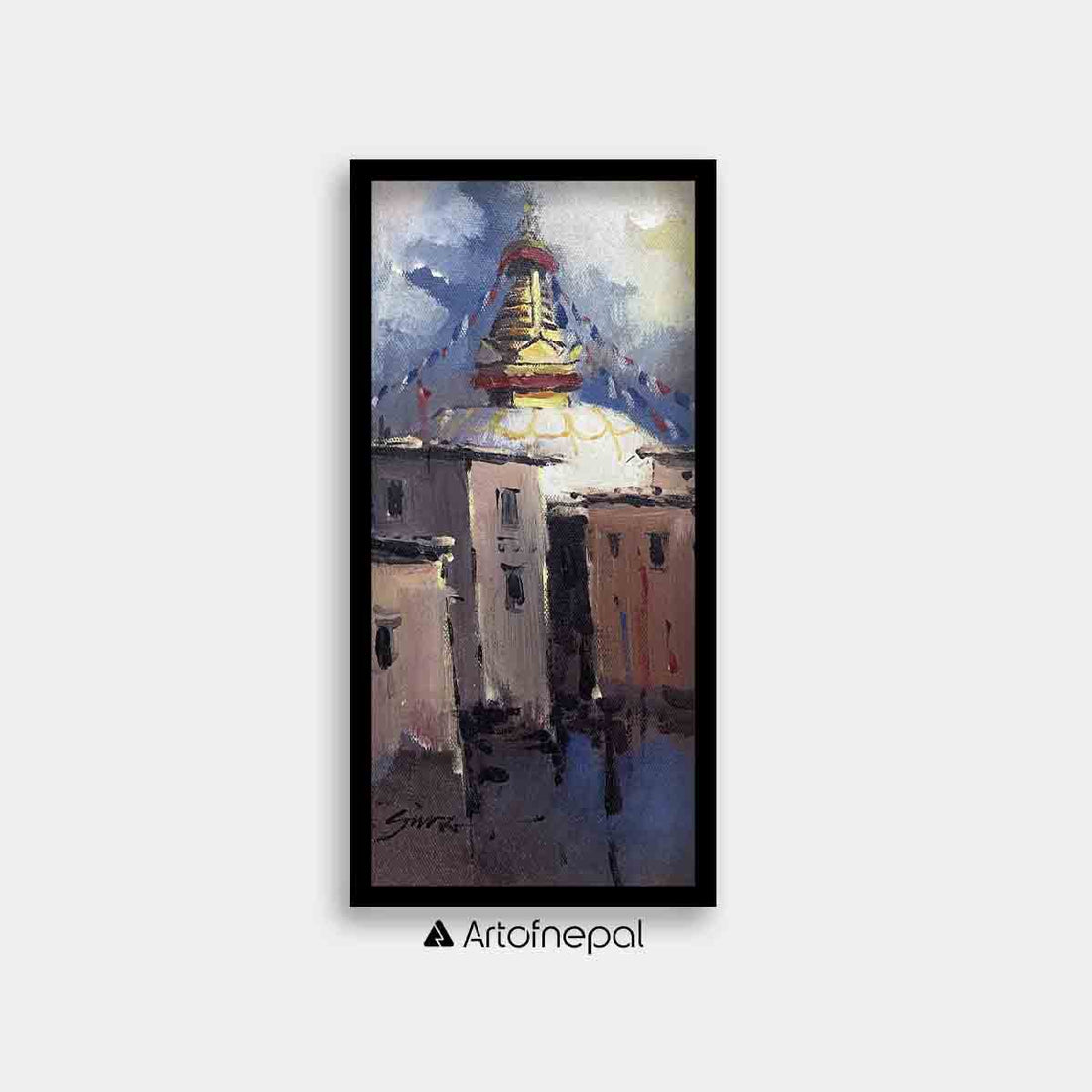 UNAP06 - Beautiful Stupa seen from the streets - Artofnepal