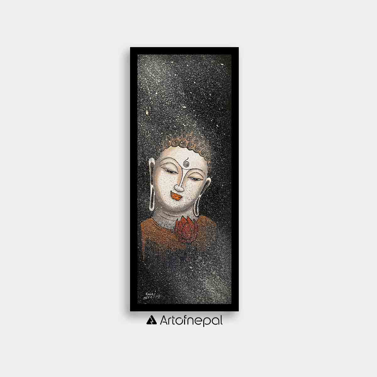 UNAP10 - An abstract painting of Buddha - Artofnepal