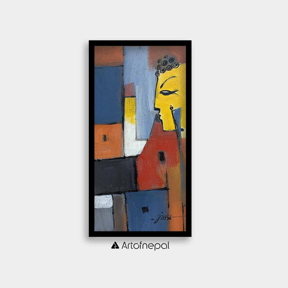 UNAP12 - An abstract painting of Buddha - Artofnepal