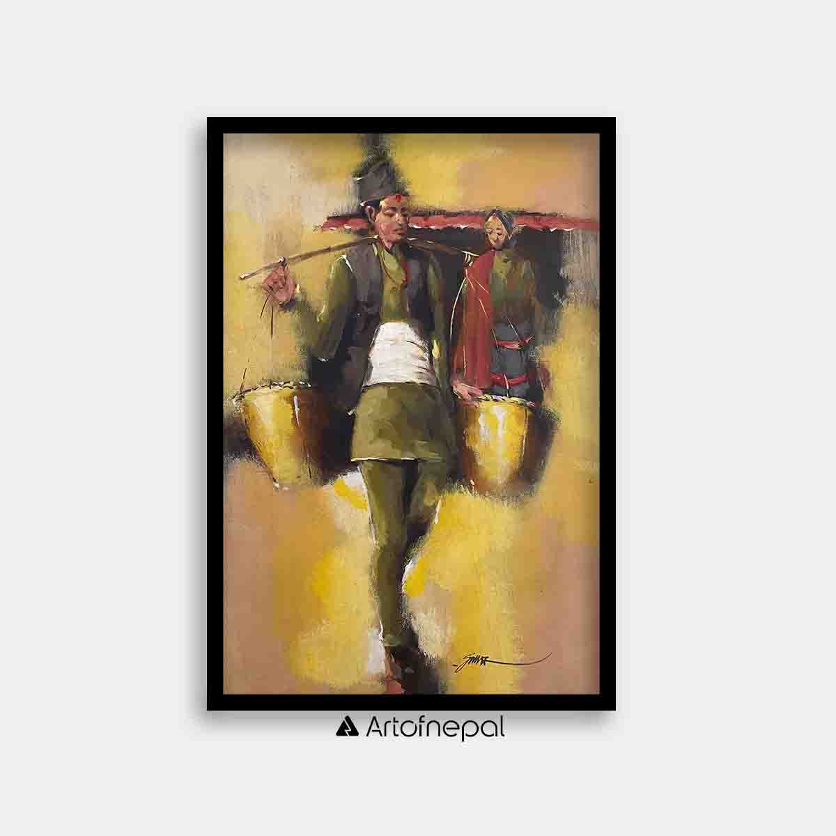 UNAP16 - An abstract painting of a carrier - Artofnepal
