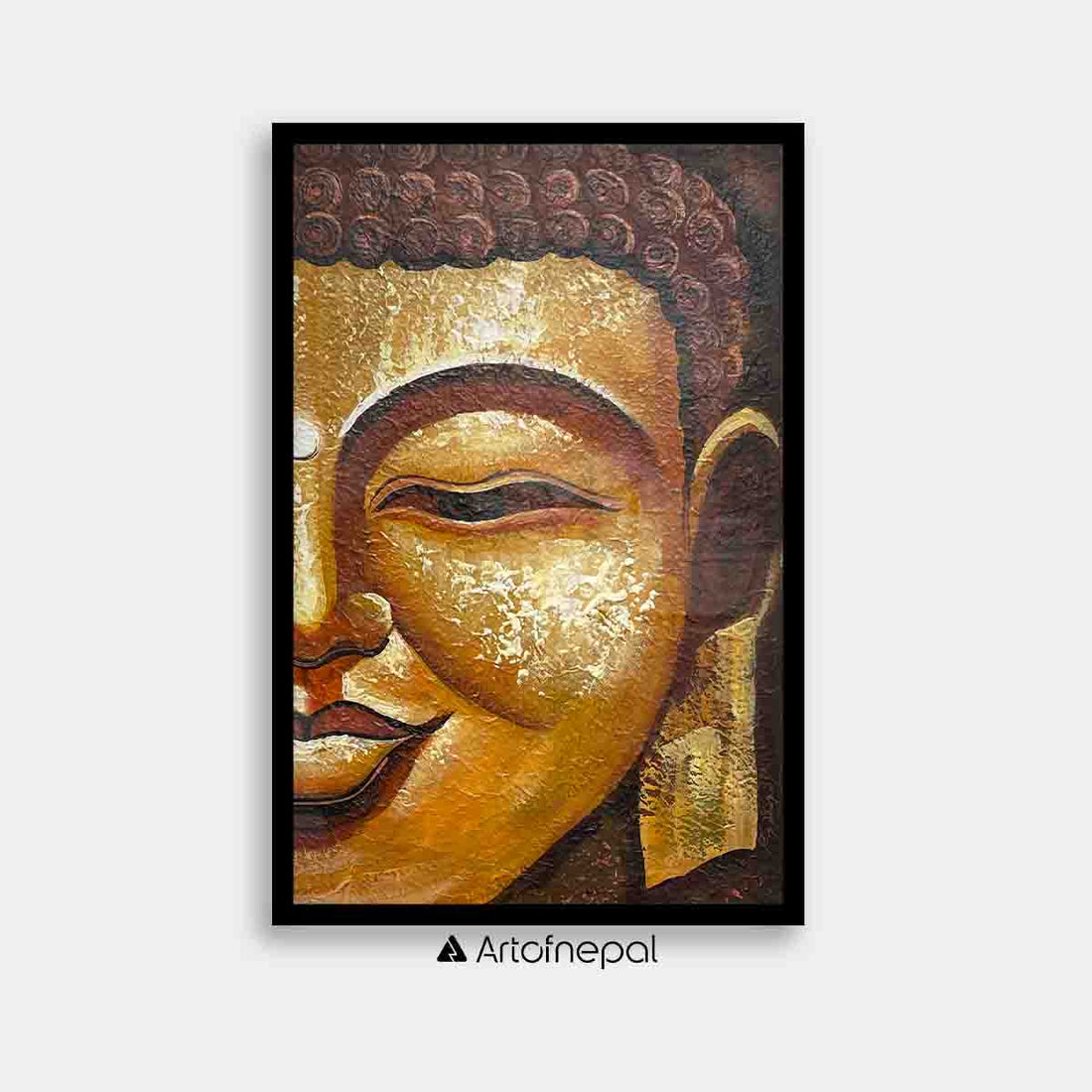 UNAP17 - An abstract painting of smiling Buddha - Artofnepal