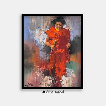 UNAP20 - An abstract painting of a buddhist - Artofnepal