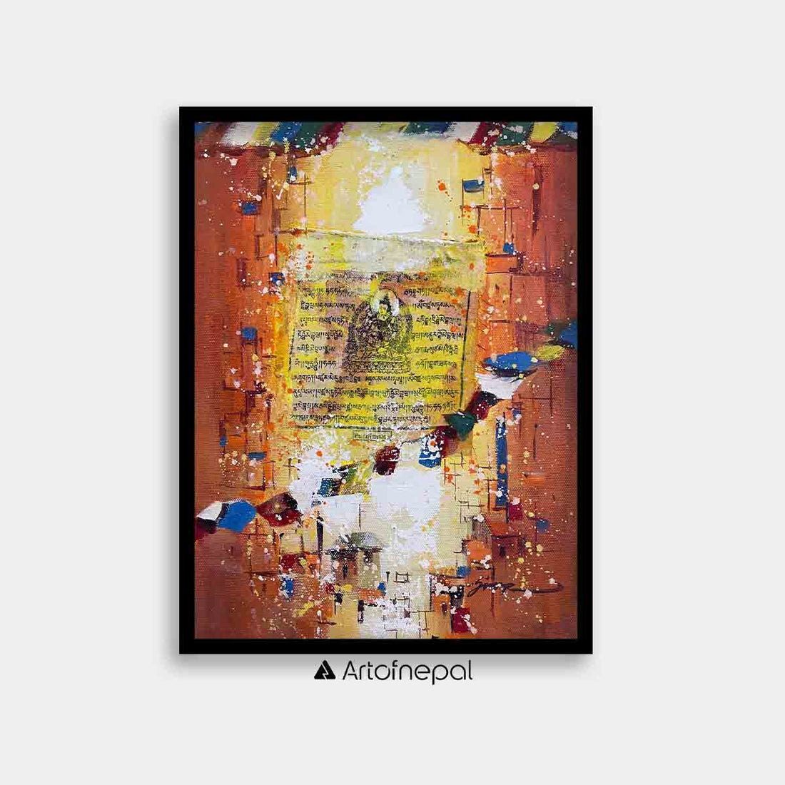 UNAP23 - An abstract painting of Buddha - Artofnepal