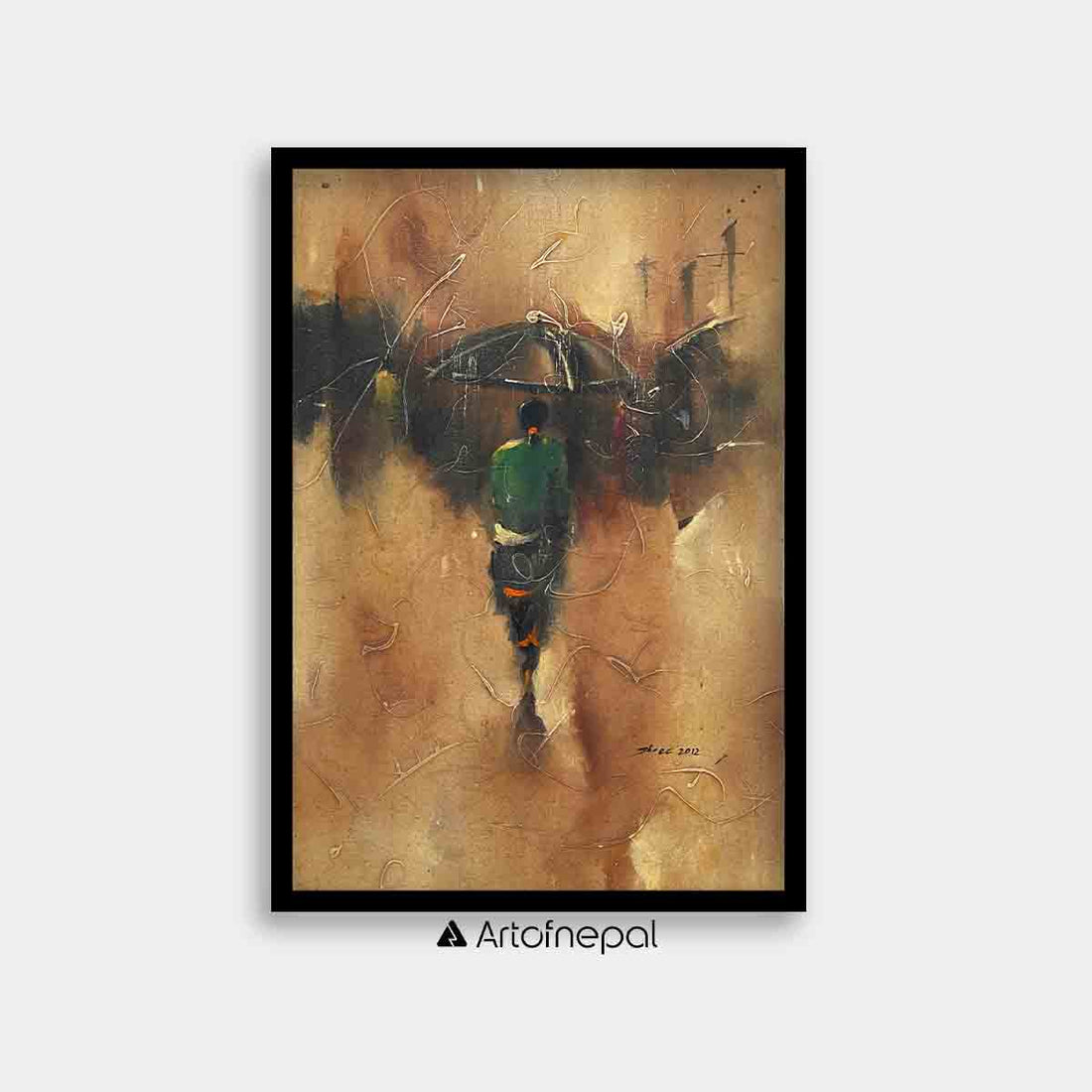 UNAP24 - A nepali woman at the time of rain - Artofnepal