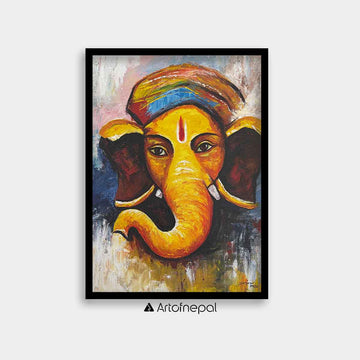 UNAP30 - A beautiful painting of Lord Ganesh - Artofnepal