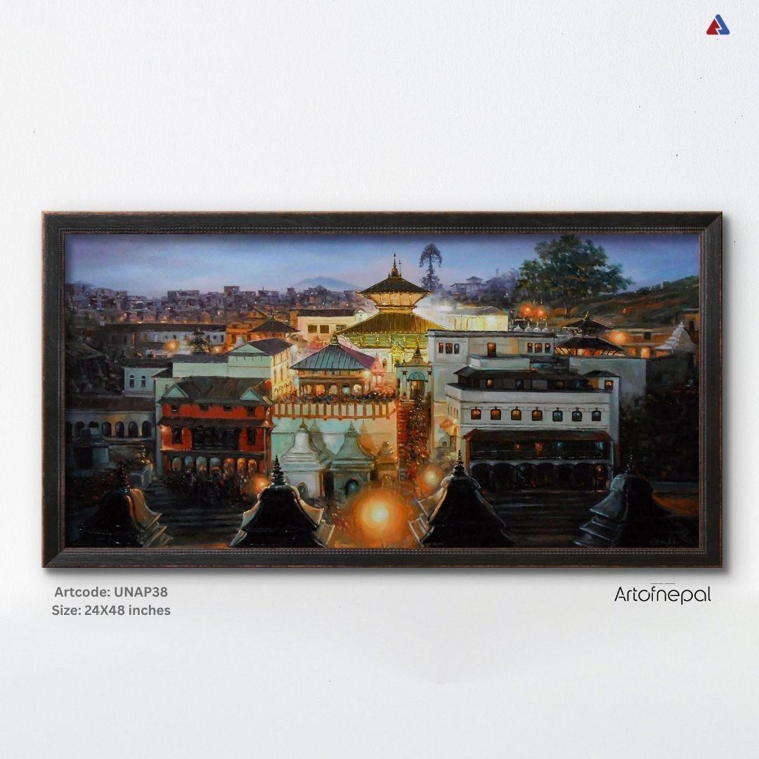UNAP38 - Evening lights at Pashupatinath - Artofnepal